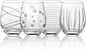 Joeyan Hand Blown Etched Stemless Wine Glasses by JoeyanHousehold