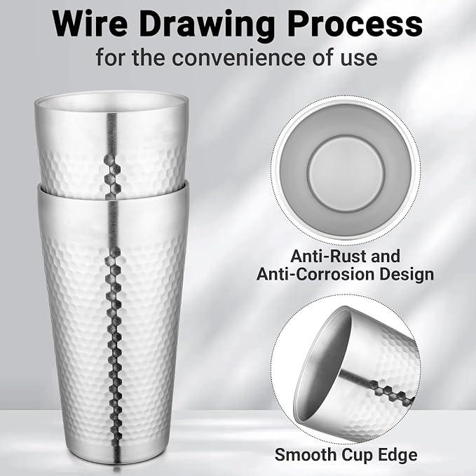 Beasea Stainless Steel Cups 19 oz, 6 Pack Large 18.6oz 550ml Stainless Steel - Image 3