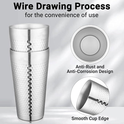 Beasea Stainless Steel Cups 19 oz, 4 Pack Large 18.6oz 550ml Stainless Steel - Image 3