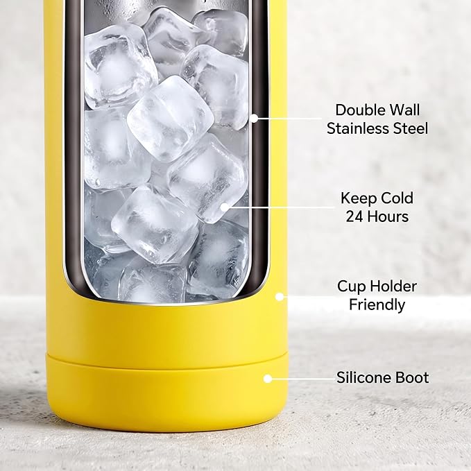 Fijinhom 18oz Insulated Stainless Steel Water Bottle, Wide Mouth Double Wall - Image 3