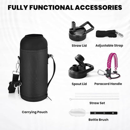 RAYMYLO Insulated Water Bottle 40 oz, Triple Wall Vacuum Stainless Steel | - Image 7