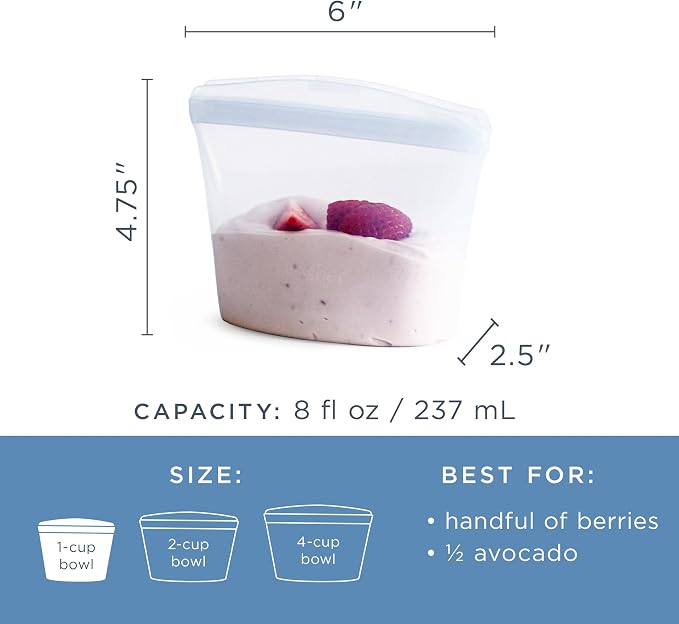 Stasher Premium Reusable Silicone Food Storage Bowl, Deep Ocean, 1-Cup | - Image 5
