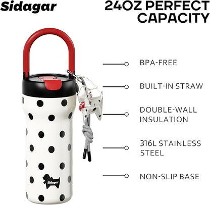 24 oz Insulated Tumbler Ceramic Stainless Steel Water Bottle, Leak Proof - Image 2