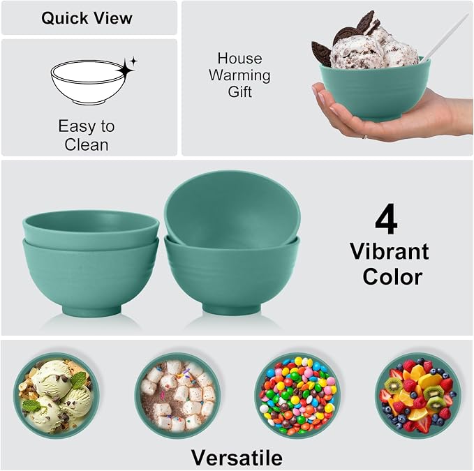wheat straw snack bowls 10oz set of 8 - Image 4