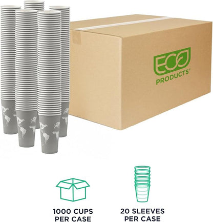 ECO PRODUCTS Compostable Disposable World Art 20oz Large Coffee Cups, Case of - Image 2