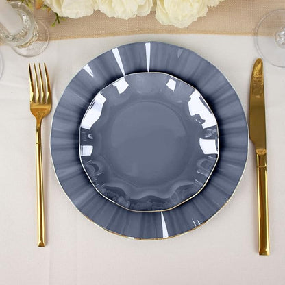 Efavormart 10 Pack | Navy Blue 6" Round Plastic Dessert Salad Plates, - Image 8