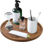 Acacia Wood Bathroom Vanity Tray Round Lazy Susan Organizer for Table Top Kitchen Sink Soap Tray Large Wooden Lazy Susan Turntable Kitchen Counter Perfume Rotating Tray for Bathroom Decor Accessories