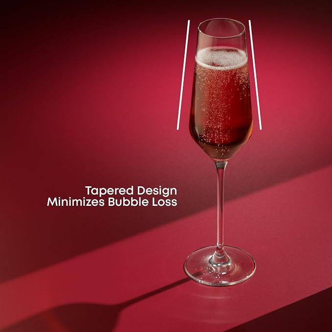 JoyJolt Champagne Glasses Layla Collection, Sparkling Wine, Anniversaries - Image 7