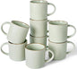 famiware Star Coffee Mug Set for 8, Handcrafted 12 oz Ceramic Stoneware Mugs by Famiware