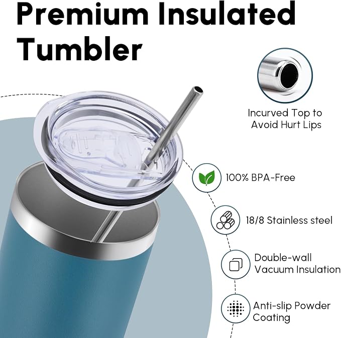 Volhoply 8 Pack Skinny Tumblers - Image 3