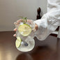 Ribbed Glassware Water Tumbler, Wave Bubble Glasses Tumbler, Aesthetic Ripple by Dxmimer