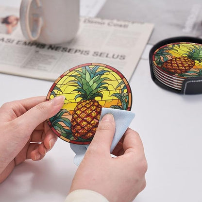 Pineapple Coasters for Drinks, Pineapple Decor Bar Drink Coasters for Coffee - Image 7