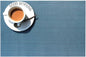 Black PVC Placemat Set of 1/6/10 Square Bamboo Tableware Pad Heat Wipe Clean by Unknown