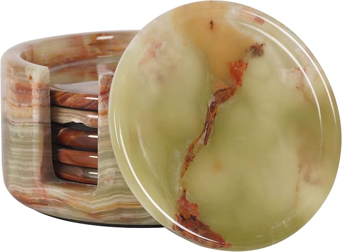 Radicaln Round Marble Coasters Set of 6 by RADICALn