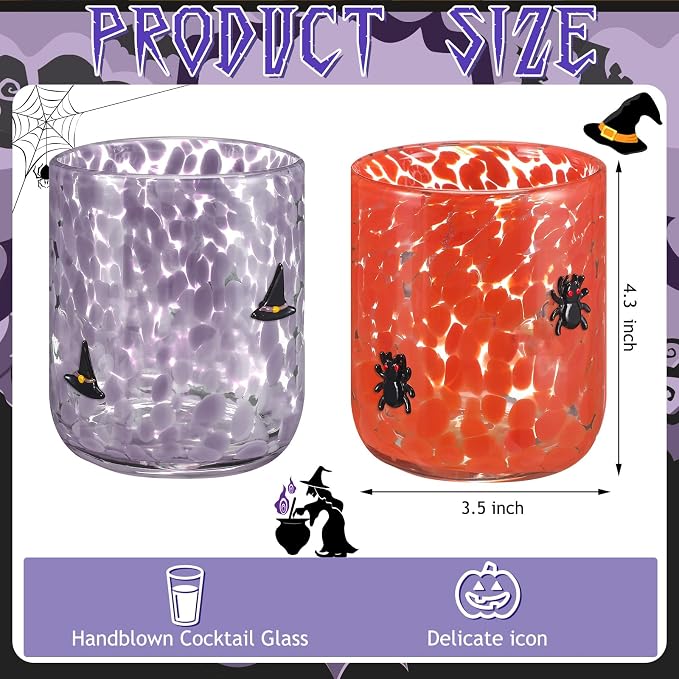Skylety 2 Pcs Halloween Icon Juice Glasses - Image 2