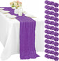 Purple 12 Pcs Cheesecloth Table Runner 10FT Runner by Sunnyline