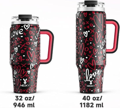 Meoky 40 oz Tumbler with Handle and Straw, Insulated Tumbler with Lid and Straw - Image 8