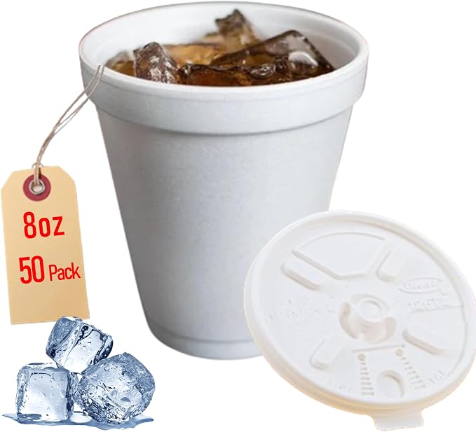 8OZ Foam Cups for Hot & Cold Drinks by MrMiracle