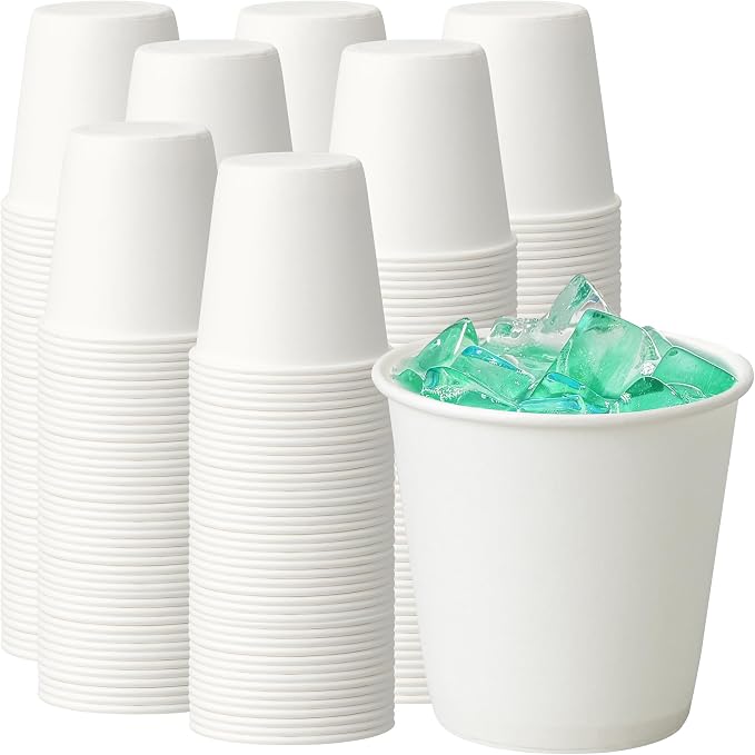 100 Pack 3 oz Paper Cups, Small Coffee Cups, Disposable Mini Bathroom Mouthwash by ECOEXTRA
