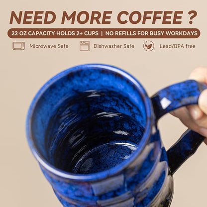 22oz Blue Kiln-Change Ceramic Coffee Mug - Image 6