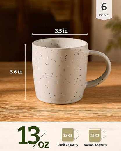 famiware Coffee Mugs Set of 6, Meteor 13 oz Ceramic Mug Cup Set - Image 4