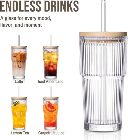SoulTimes 20oz Ribbed Glass Tumbler - Image 6