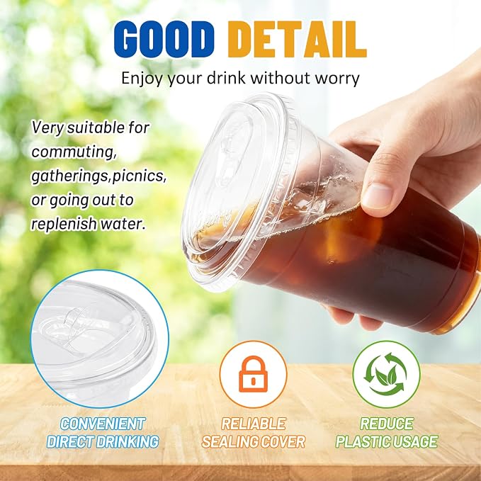Qinsihwn 24 oz Clear Plastic Cups - Image 4