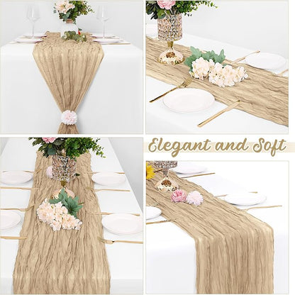 16 Pack Beige Cheesecloth Table Runners 20x120 Inch Gauze Table Runner Cheese - Image 4