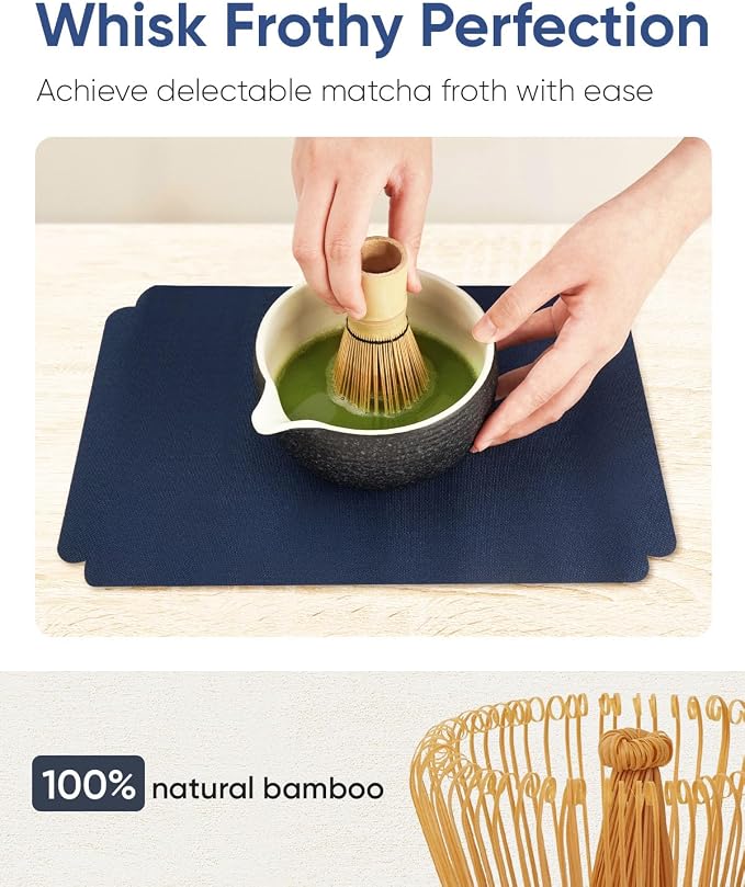 Joiish 7 Pcs Matcha Kit Set, Matcha Whisk and Bowl Set, Charcoal Grey | Ceramic - Image 5