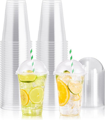 100 PACK 16 oz Clear Plastic Cups by JOLLYPARTY