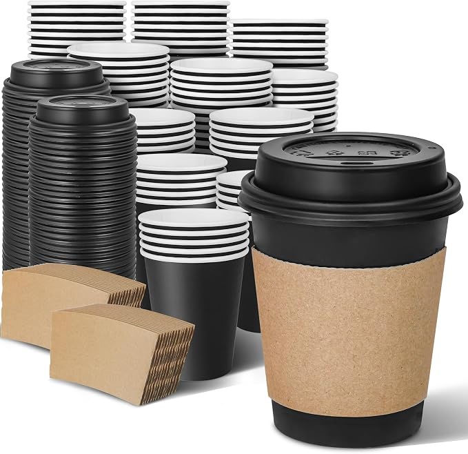 Ginkgo 100 Pack 8 oz Disposable Coffee Cups by HOME