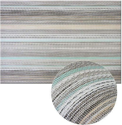 PIGCHCY Stylish Placemats for Dining Table Set of 6, Thicker and Tighter Cross-Woven Placemat Non-Slip Vinyl Washable Table Mats (Multi Teal)