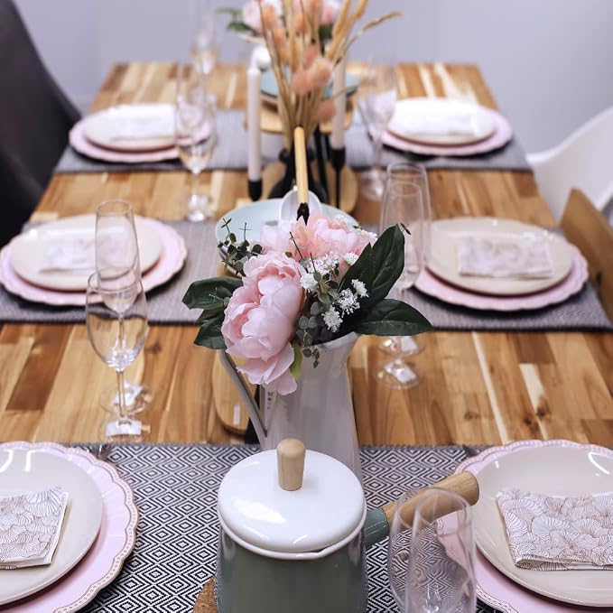 Pink Round Charger Plates, 13 Inch Metallic Chargers - Image 4