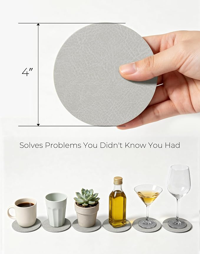 Leetaltree Reversible Leather Coasters Set of 12 - Image 7