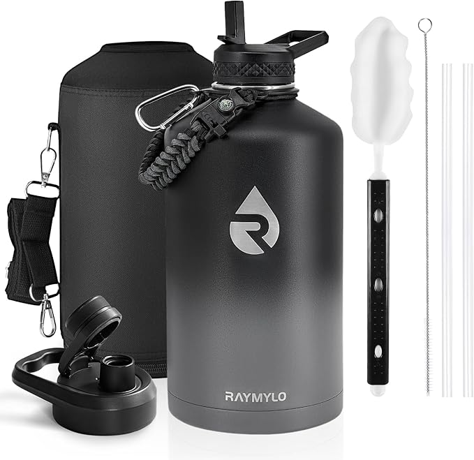 RAYMYLO One Gallon Water Bottle Insulated 128 oz, Stainless Steel | Triple by RAYMYLO