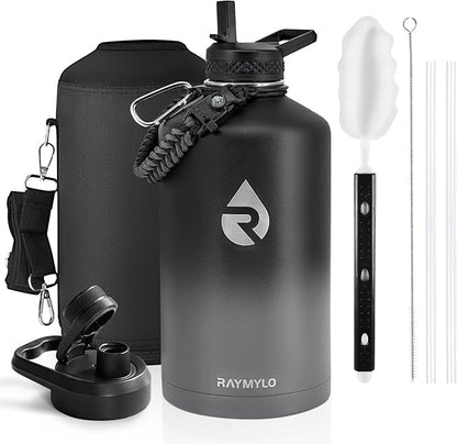 RAYMYLO One Gallon Water Bottle Insulated 128 oz, Stainless Steel | Triple by RAYMYLO