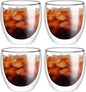 5.5oz Glass Coffee Mugs Set of 4, Double Walled Espresso Cups by Unknown