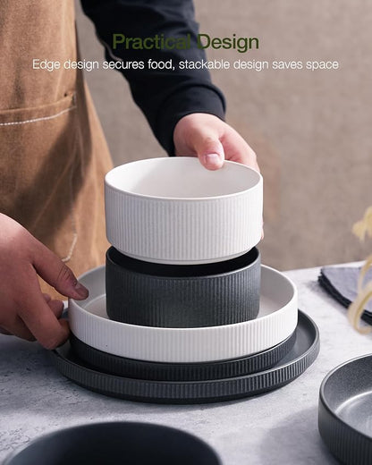 Famiware Star Stoneware Dinnerware Set, Reactive Glaze Plates & Bowls - Image 6
