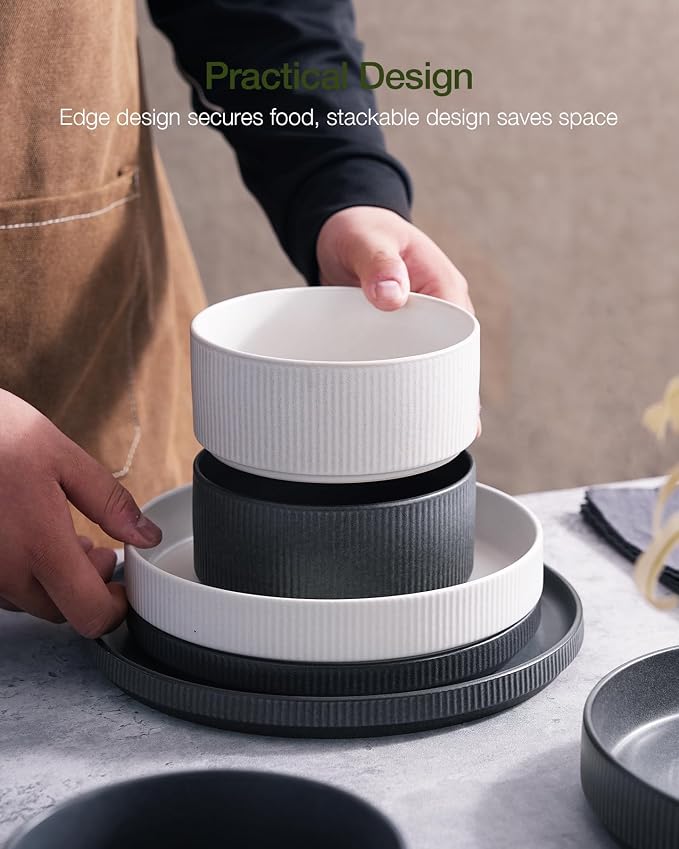 Famiware Star Ceramic Plates and Bowls Sets, Reactive Glaze Dishes - Image 6
