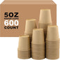 5 oz 600 Pack Disposable Coffee Cups, Bulk Brown Disposable Paper Cups, Coffee Cups for Hot Tea, Chocolate and Cold Drinks
