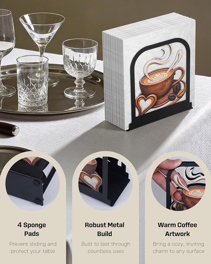 Uniclife Metal Napkin Holder for Table, Upright Standing Napkin Dispenser | - Image 4