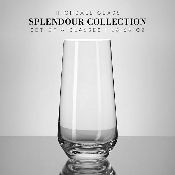 Krosno Tall Water, Drinking Glasses, 16.2 oz, Splendour Collection, Highball & - Image 4