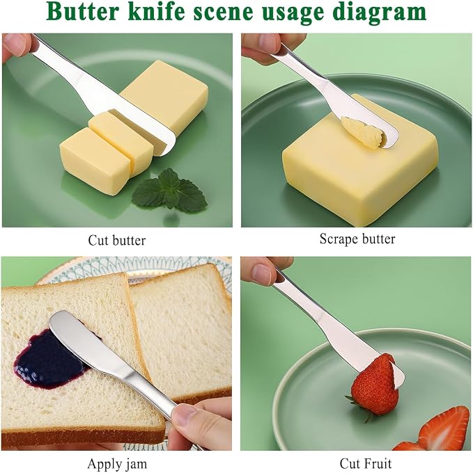 HOMQUEN Stainless Steel Butter Knife, Butter Spreader, Butter Knives, Butter - Image 7