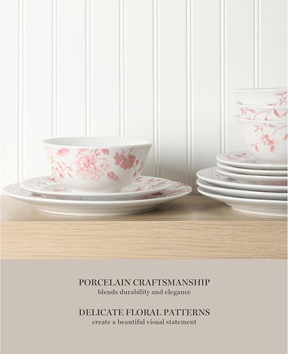 Martha Stewart Empress Bouquet 12-Piece Decorated Porcelain Chip and Scratch - Image 4