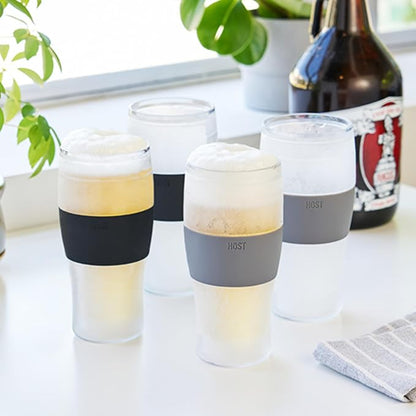 HOST Freeze Beer Glasses, 16 ounce Freezer Gel Chiller Double Wall Plastic - Image 8
