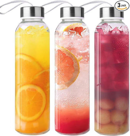 3 Packs Glass Water Bottles by Unknown
