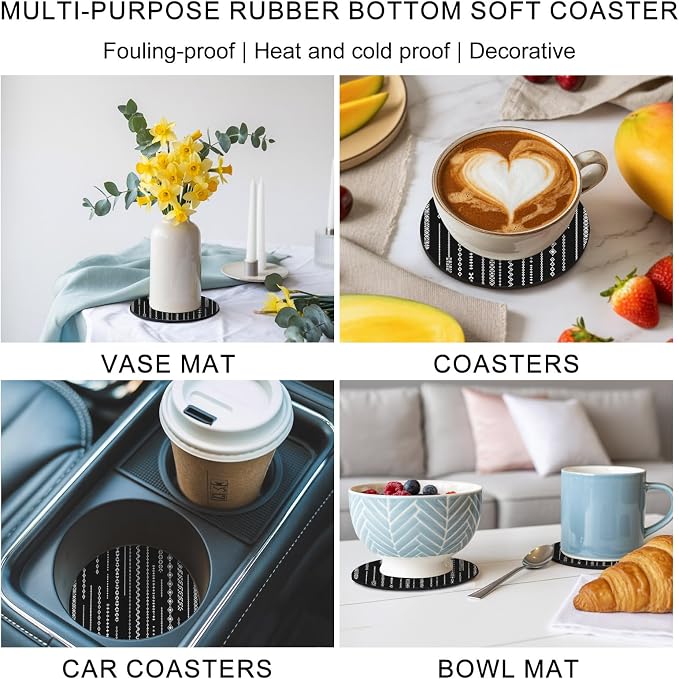 Contemporary Geometric Coasters Set of 6 Absorbent Coasters - Image 7