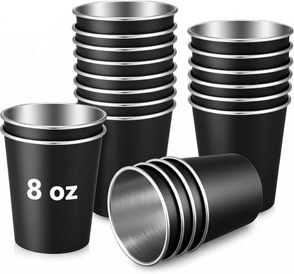 Mimorou 20 Pack 8 oz Stainless Steel Pint Cups Metal Cups Unbreakable Drinking by Mimorou