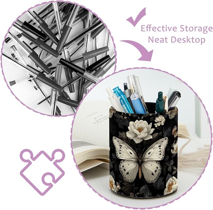 Leather Pen Holder for Desk - Image 4