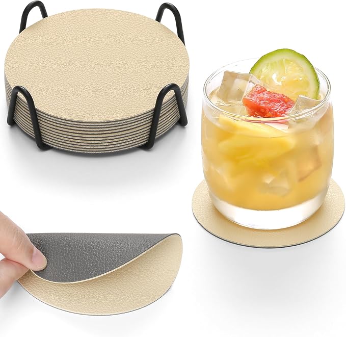 Faux Leather Drink Coasters by Chitomars